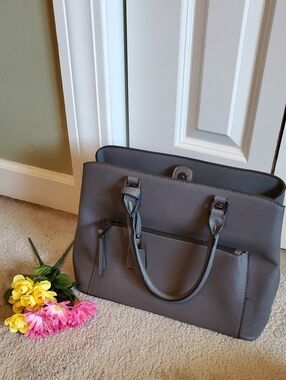 Aldo Charcoal Gray Tote with Logo Tag